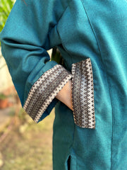 Peacock solid pocket phiran (loose fitting)