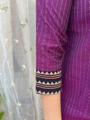 Purple Basic Ban neck kurta