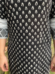 Black kantha buti kurta