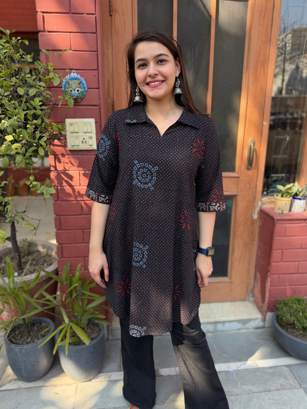 Midnight Mehfil Booti Top by Sanskritam