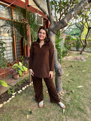 Brown imported woollen coord set