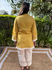 Yellow lines short kurti