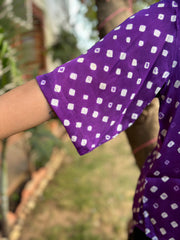 Purple Bandhini Modal silk free flow top