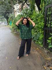 Green handblock shirt