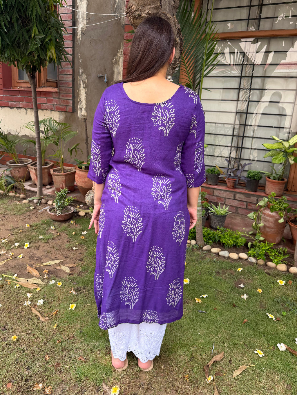 Purple Buta Kurta With Lining from the by Sanskritam