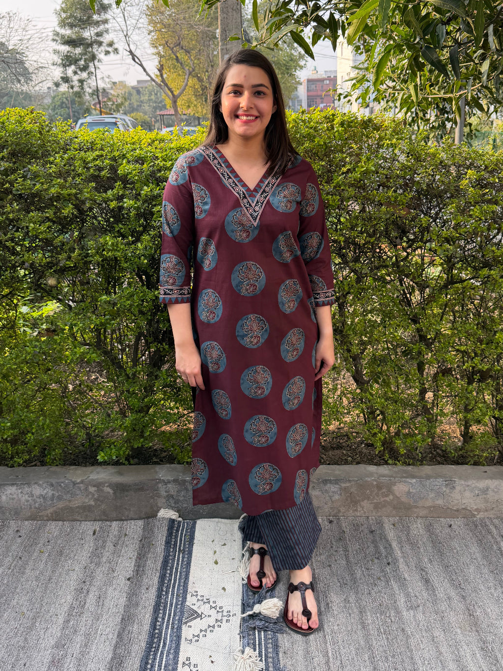 Wine Moonprint Co-ord Set by Sanskritam