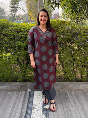 Wine Moonprint Co-ord Set by Sanskritam