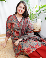 Mouse floral kurta duppata set