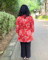 Big flower pintucks top