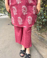 Pink Ambi back pleat coord set