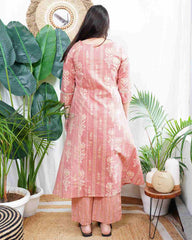 Peach aline muslin silk coord set