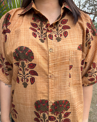 Brown Big Flower Shirt