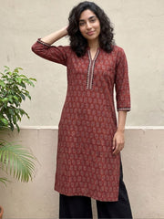 Maroon Ambi kurta