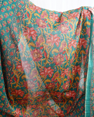 Bottle green Sanganeri kurta duppata set