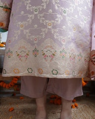 Blush Pink Banarasi Cotton Silk Suit Set