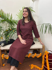 Coca cola mirror work embroidered kurta - MYSANSKRITAM