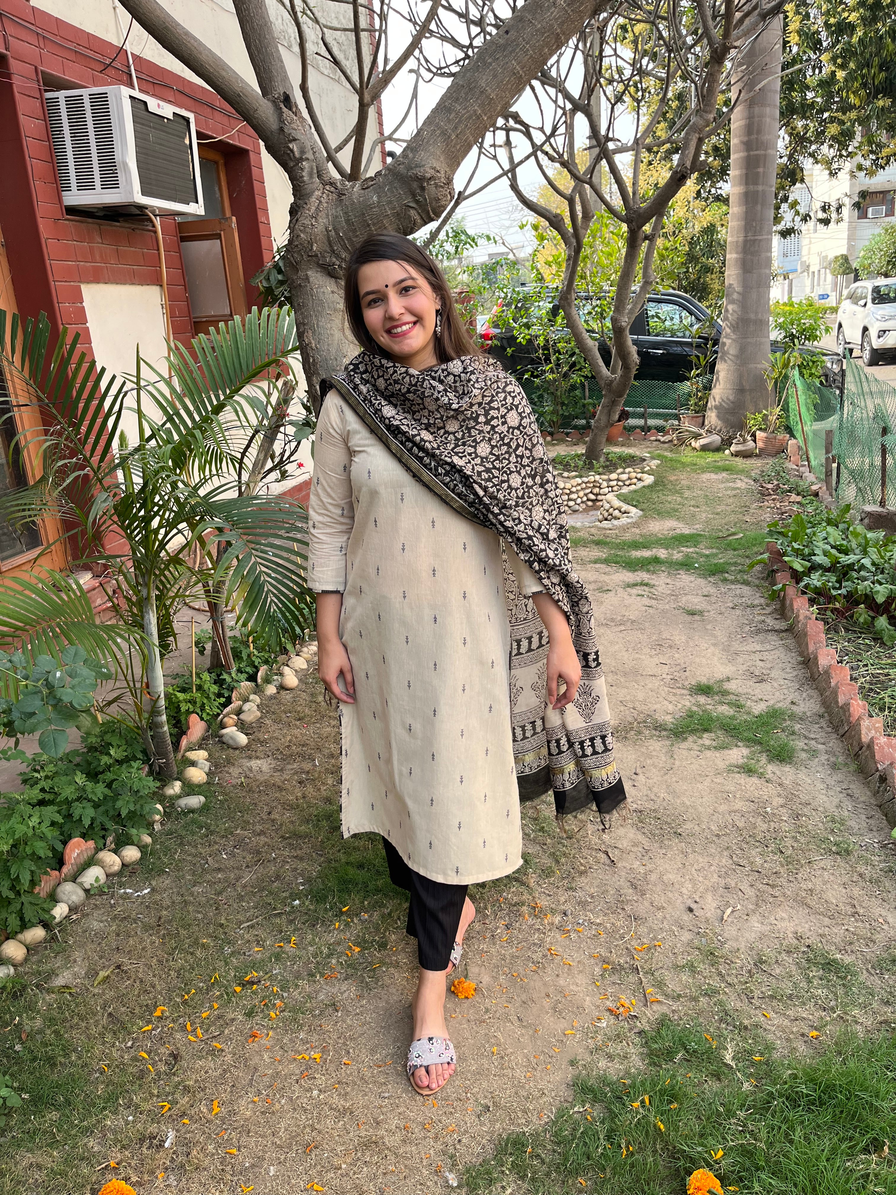 chikan kurta pant set