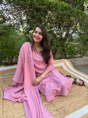 Rose pink Lucknowi Full suit set
