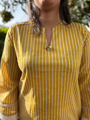 Yellow lines short kurti