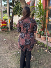 Saanjh Handblock Coffee Top by MySanskritam