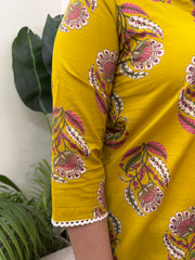 Mustard flower short kurti