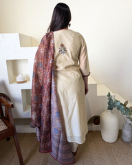 Cream buta Chanderi full suit set