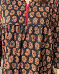 Black ambi gather style Coord set