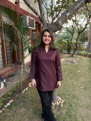 Multi zigzag woollen short kurti