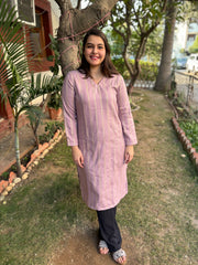 Onion pink Gold basic Woollen kurta