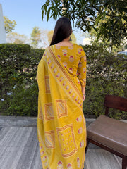 Yellow Rose Aline Full Suit Set Dupatta by MySanskritam