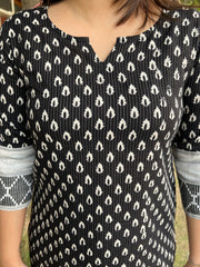 Black kantha buti kurta
