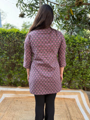 Dark purple ban neck kurti