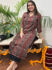 Premium Modal deep maroon long kurta - MYSANSKRITAM