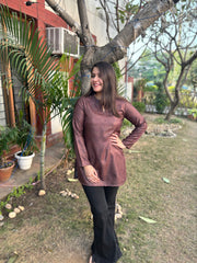 Multi abstract woollen short kurti