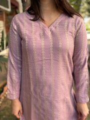 Onion pink Gold basic Woollen kurta