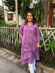Lavender big ambi aline kurta