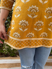 Mustard tulip short kurti