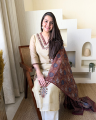 Cream buta Chanderi full suit set