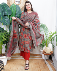 Mouse floral kurta duppata set