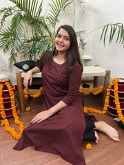 Coca cola mirror work embroidered kurta - MYSANSKRITAM