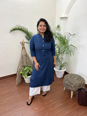 Royal Blue Basic kurta - MYSANSKRITAM