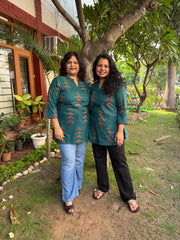 Peacock abstract short kurti