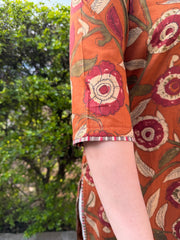 Rust kalamkari kurta