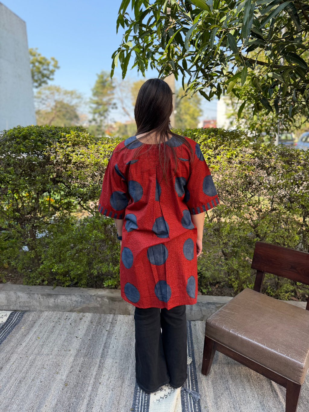 Maroon Circle Top by MySanskritam