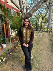 Mehendi embroidered Sidra (waist coat)