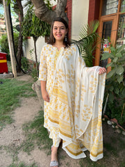 Lemon Buti lacework full suit set - MYSANSKRITAM