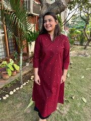 Maroon buti south cotton Aline kurta