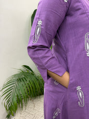 Lavender big ambi aline kurta