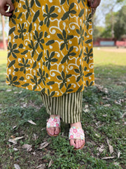 Mustard green leaf jaal Aline coord set