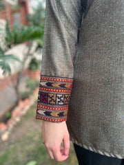 Bottle green kullu border kurti